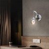 Sedelan LED Crystal Wall Sconce, Moon Modern Wall Light Fixture,
