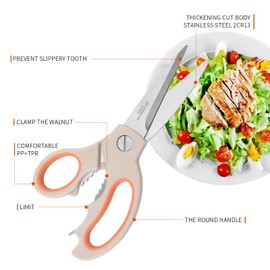 Blue Dragonfly Heavy Duty Kitchen Shear Scissors Pack of 1 or 10 - Multiple Colors to Choose From - (1, Red/Black)