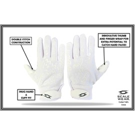 Just for You Momma Football Receiver Gloves - Black White Battle College Lineman Football Gloves Adult Youth Men’s Small to XXL Sizes Money (White, Youth - XS)