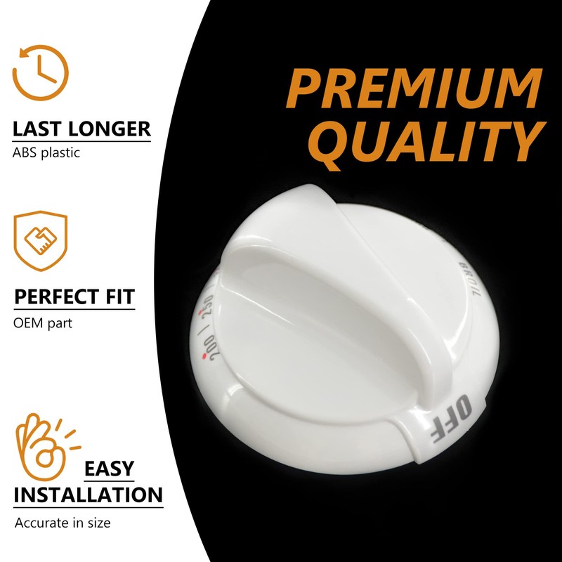 GYOFFULL WB03K10036 Thermostat Stove Knob White Replacement Part Control Compatible