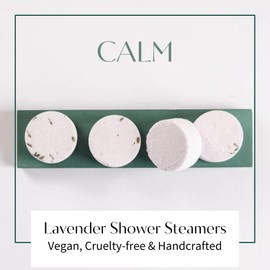 Lavender Shower Steamers Aromatherapy | Organic Shower Bombs with Essential Oils | Self Care Christmas Birthday & Spa Gifts for Women & Men | Stocking Stuffers | 4 Pack