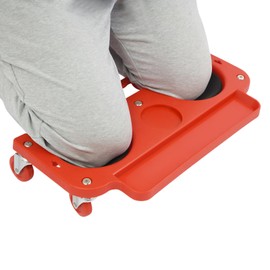 Rolling Knee Pad Creeper with Sponge Cushion - Movable Knee Dolly with Tool Tray and Wheels for Tile Work & Floor Construction