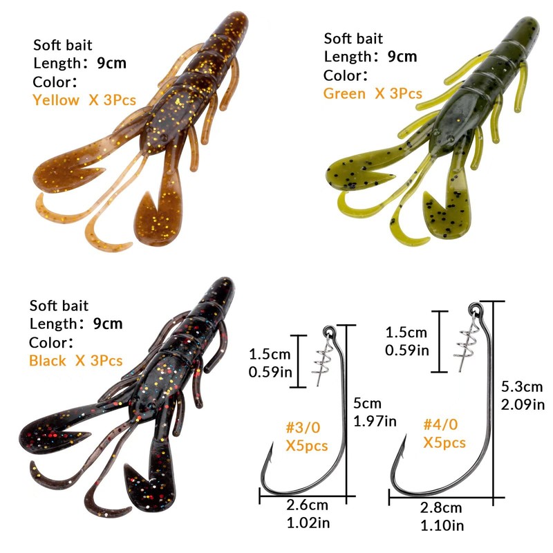 THKFISH Fishing Hooks Twist-Lock Hooks Weighted Hooks Swimbait Hooks for