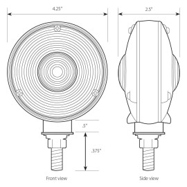 Grand general 4" DOUBLE FACE STAR AMBER/RED LED LIGHT 24 LED/SIDE #77611