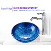 Fanwin Star Blue OceanMystery Series Tempered Deco Glass Vessel Bathroom