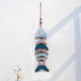 Wooden Fish Pendant, Retro Mediterranean Style Decorative Hanging Fish with String Hanging Decoration Room Decoration Maritime Sea Decoration Wall Decoration Wall Hanging Home Decor Apartment