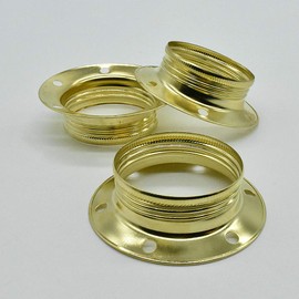 3 x Screw Ring E27 Diameter 60 mm Metal Brass-Coloured for Lamp Socket - Mounting Ring for Lampshade or Glass Elements