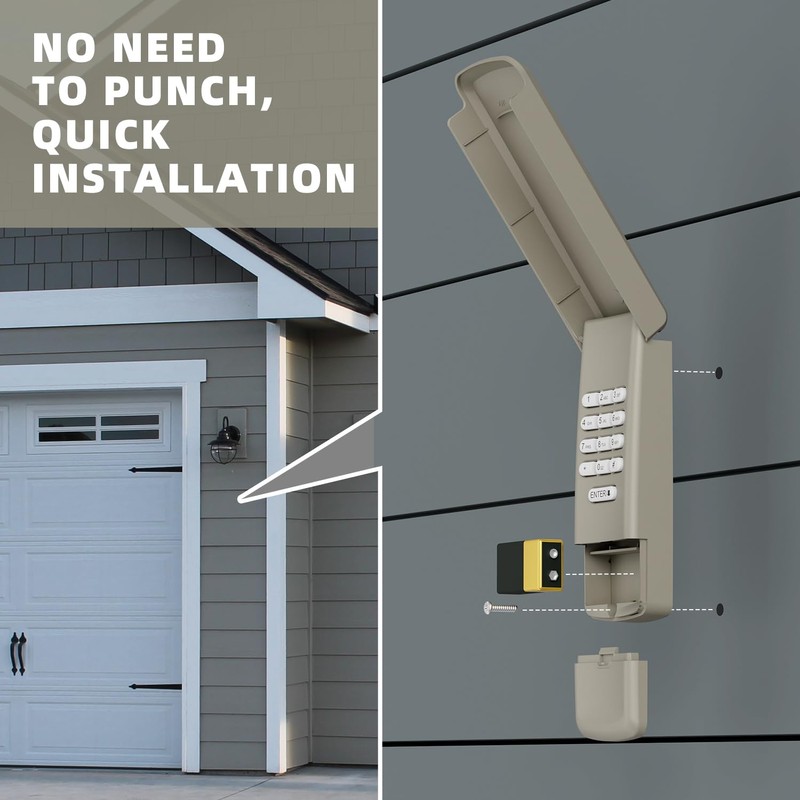 Universal Garage Door Opener Keypad, Compatible with LiftMaster Chamberlain Craftsman