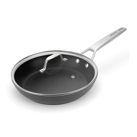 MsMk 9 1/2 Inch Frying Pan Nonstick with Lid, Heavy-Gauge Aluminum with Titanium and Diamond Water-based Non Stick Coating From USA, for Induction, Ceramic and Gas Cooktops, Oven Safe 9.5 Inch Skillet