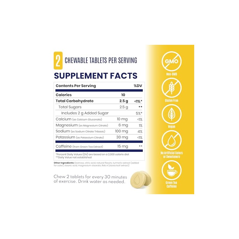 Ssaltstick Electrolyte Fastchews Cafeína Comprimidos Masticables Sabor Tropical Tabletas Sal