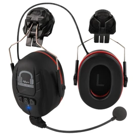 UM ULTRAMAXX Bluetooth Hard Hat Ear Muffs, NRR 27dB Helmet Attachable Work Headphones, Adjustable Cap-mounted Earmuff