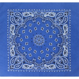 ARMYU 6-Pack Trainmen Paisley Jumbo Military Bandana Head Scarf Do-rag 100% Cotton Bandanna Face Cover 27" (Royal Blue)