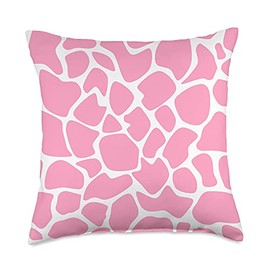 African Wild Animals Prints By Ben Strawberry Giraffe Pattern Pink Animal Teen Girls Women Throw Pillow, 18x18, Multicolor