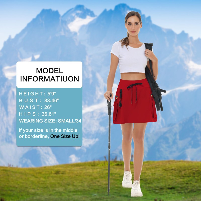 MIVEI - Falda tipo cargo para mujer, con bolsillos con