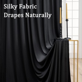 40ftx10ft Wrinkle Free Black Backdrop Curtains for Parties, 8 Panels Thick Fabric Photo Backdrop Drapes for Birthday Wedding Photography Home Decorations