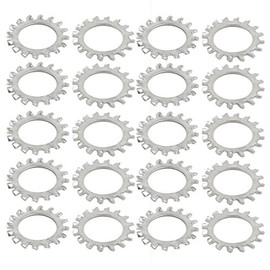 sourcing map Pack of 20 Carbon Steel Galvanised External Tooth Washer 18 mm Inner Diameter