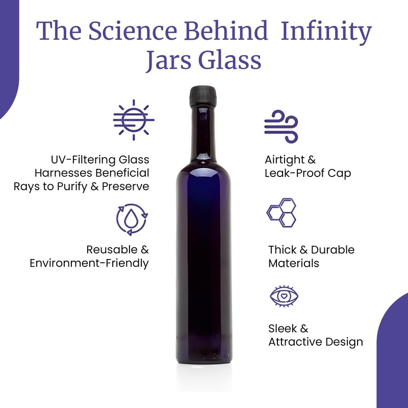 Infinity Jars Black Ultraviolet Long Neck Glass Oil Bottle 500Ml
