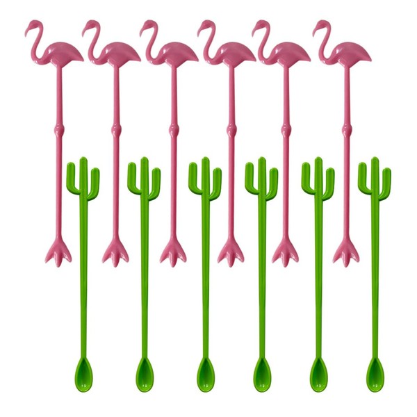 UEN Pack of 12 Plastic Spoons, Cocktail Stirrer, Cocktail Decoration,