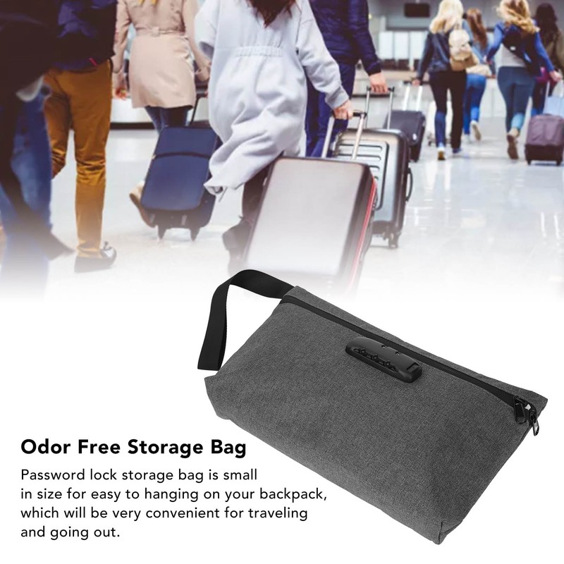 Nylon Storage Bag Activated Carbon Deodorant Zipper Closure Password Lock