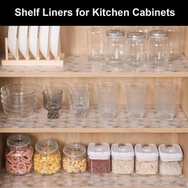 Cooyes Shelf Liner – Premium Cabinet Liner for Kitchen – Non-Adhesive Shelf Liners for Kitchen Cabinets – Waterproof Shelf Paper with Modern Pattern – Durable EVA Cabinet Liners