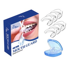 Moldable Dental Guard，Mouth Guard for Grinding Teeth at Night，Teeth whitening Tray，Moldable Dental Guard for Sleeping - Nighttime Protection for Teeth 6 Pack/2 Size，1 Travel case