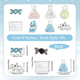 SUNNYCLUE 1 Box 8 Style Science Enamel Pin Lab Pins Bulk Medical Brooch Pins Set Cute Cartoon Lab Lapel Pins Doctor Enamel Pin Brooches for Backpacks Laboratory Women Men Graduation Gift Clothes Decor
