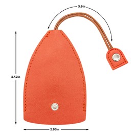BELOMI 2 Pcs Car Key Case, PU Leather Pull-Out Keychain Bags with Cover, Leather Large-Capacity Key Sleeve, Portable Key Storage Bag, Protective Key Pouch for Most Vehicle Models (Orange)