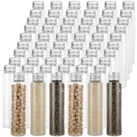60 Pcs Clear Plastic Test Tubes with Caps (50 Ml) 28×107Mm for Party Gumball Candy Bath Salts