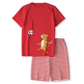 CALIDA Toddlers Children's Short Pyjamas, Made from 100% Soft Organic Cotton, Natural Temperature Regulation, Easy Care, Cherry red