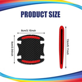 RGOAANC 8PCS Car Door Handle Protector, Car Door Handle Bowl Sticker, Carbon Fiber Door Bowl 3D Traceless Sticker, Door Handle Protective Film Universal Automotive Exterior Accessories for Most Car