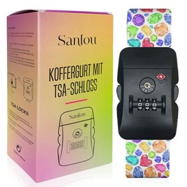 SANLOU - Premium Luggage Strap with Combination Lock - TSA Lock, Adjustable, Eye-catching Designs - Suitcase Strap - Suitcase Straps - Suitcase Strap Eye-catching - Luggage Strap with Lock
