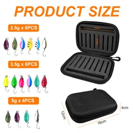 Tryslyn Set of 16 Trout Baits, Fishing Lures, Spoons Trout, Blinker Fishing, Fishing Accessories with Storage Box, Trout Fishing Spoon Set, Artificial Bait, for Pike, Zander, Perch and Trout