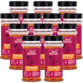 Aunt Fannie's Aunt Fannie's FlyPunch Fruit Fly Trap for Indoor and Kitchen Use, Ready to Use, Made with Plant Based Ingredients, Safe Near Food, Each Bottle Lasts Up to 30 Days, Pack of 12, Packaging May Vary