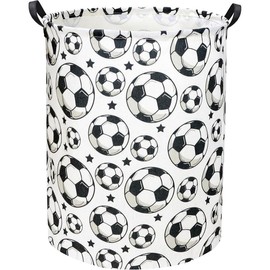 Laundry Basket hamper Storage Basket Car Toy Organizer Bins for Room Decor,Gift Basket for Bedroom(Racing Flag) - Color: Soccer