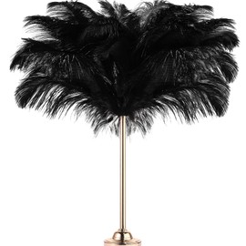 Retrowavy 30 Pcs 18-20 Inch Large Natural Ostrich Feathers Bulk for Centerpieces for Wedding Party Centerpieces Home Decoration Flower Arrangement (Black)