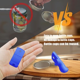 Mason Jar Opener Canning Tool,Canning Jar Opener, Releases Vacuum Seal on Wide Mouth and Regular Mouth Lids,Magnetic Jar Lid Lifter for Canning. Pickling and Home Food Storage (Dark Blue)