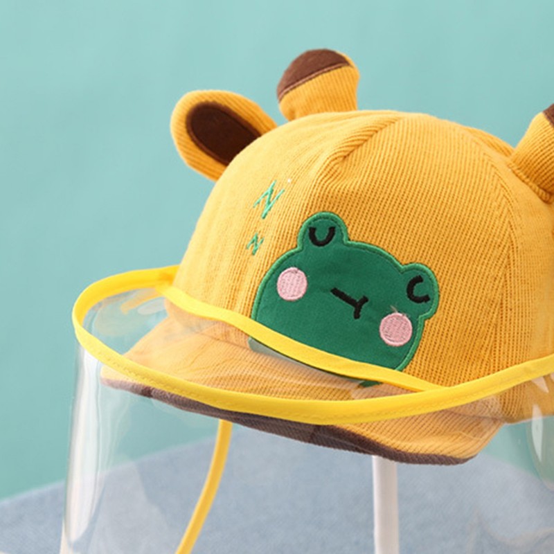 Adjustable Baby Sun Hat Cute Cartoon Infant Outdoor Removable Face