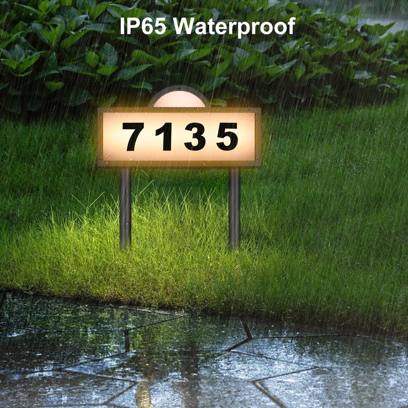 LED Solar Address Sign, Address Numbers for Yard with 2