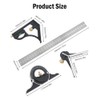 HYSHLC Combination Square 300 mm Set Carpenter's Angle Adjustable Protractor