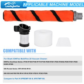 Leadaybetter Vacuum Filters Replacement for Shark ION Flex Duo Clean IF100 IF200 IF201 IF202 IF251 IF252 IF281 IF282 IF285 IR141 IR142 UF280 X30 X40 F60 F80 IC205, Compare to Part #XPREMF100&XPSTMF100