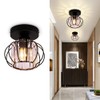 FRIXCHUR Black Modern Semi Flush Mount Ceiling Light Fixture Ceiling