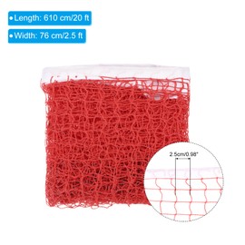PATIKIL 20 x 2.5 Ft Badminton Net, 2Pcs Portable Badminton Court Netting Sports Replacement for Outdoor Indoor Beach Backyard Game, Red