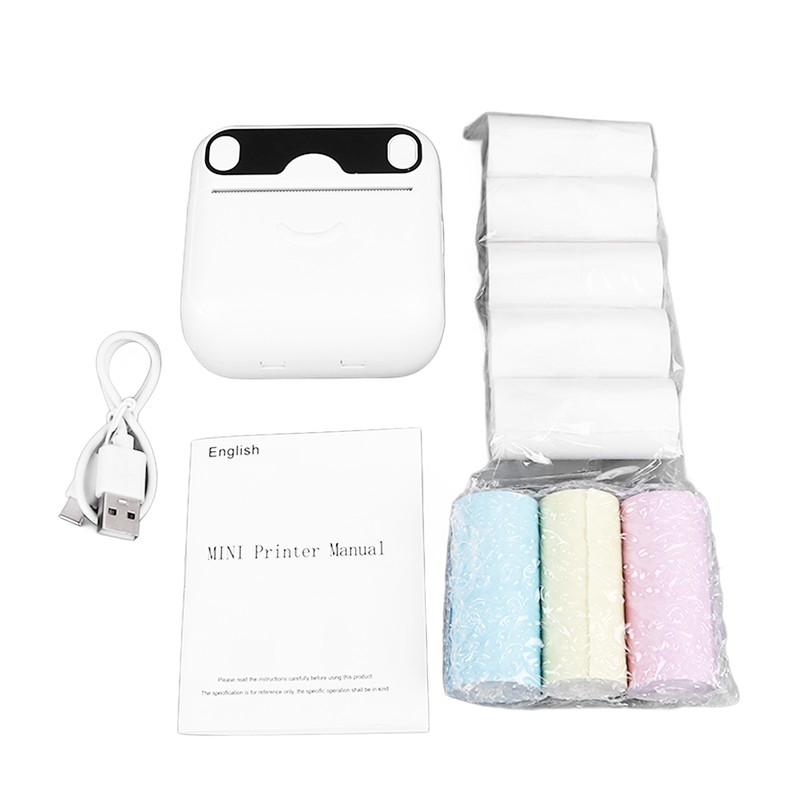 Mini Printer Bluetooth Connection Inkless Printing Portable Pocket Printer for