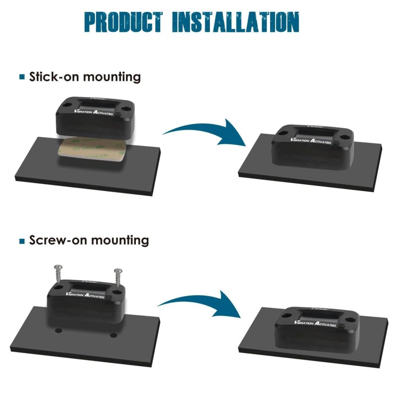 Runleader Digital Wireless Vibration Hour Meter JOB Timer Maintenance Reminder