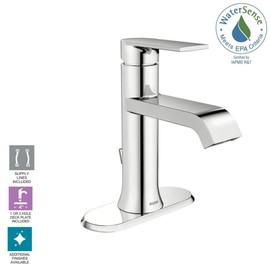 Moen WS84760 Genta Chrome One-Handle Bathroom Faucet