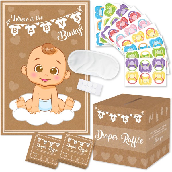 Party Hearty 2 Baby Shower Games, Pin The Pacifier on