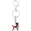 DUOWEI Dainty Enamel Poodle Dog Keychain Elegant Pet Key Ring