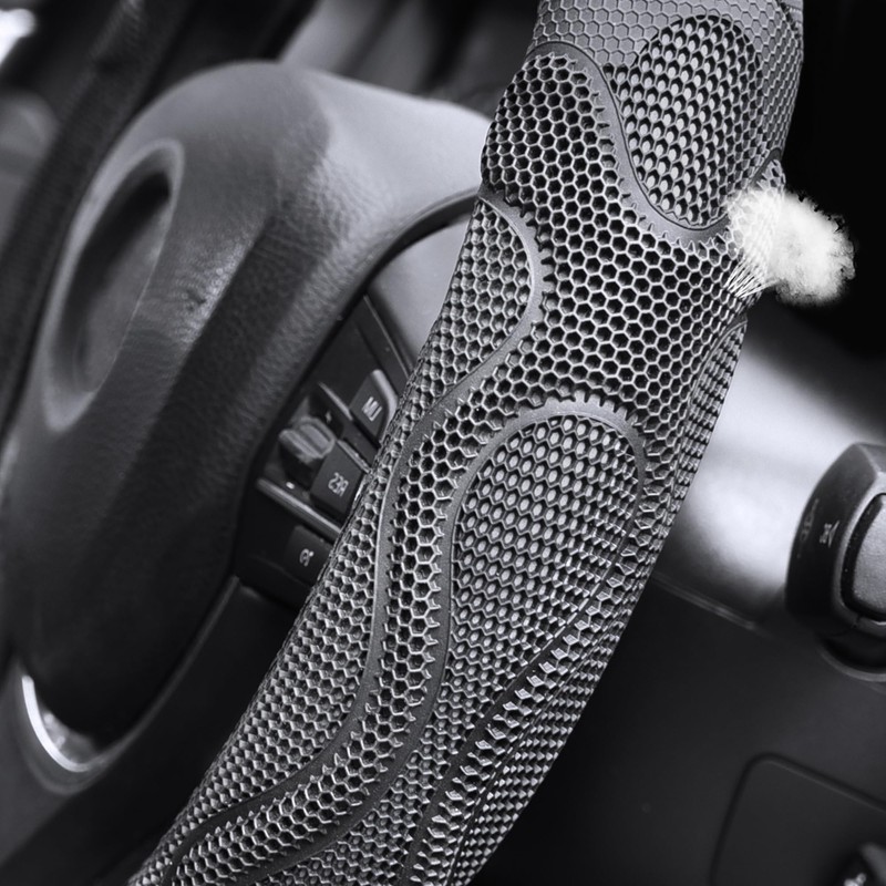 Elantrip Leather Steering Wheel Cover Great Grip with 3D Honeycomb