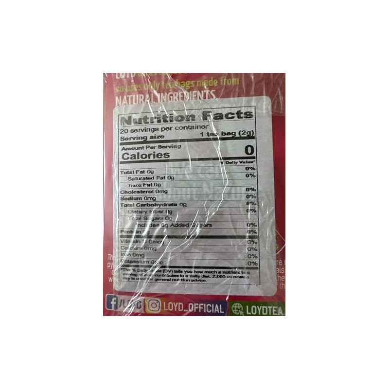 Loyd Fruit Tea Raspberry & Strawberry Flavored, 20 teabags (Pack