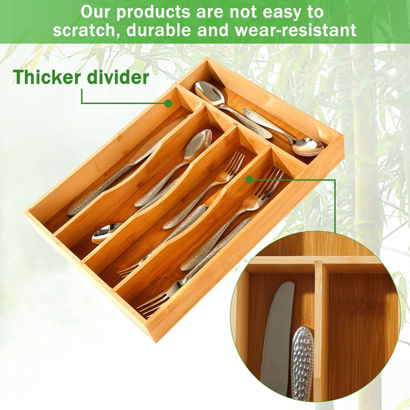 Greenual Silverware Organizer 10 In Utensil Organizer Silverware Tray for